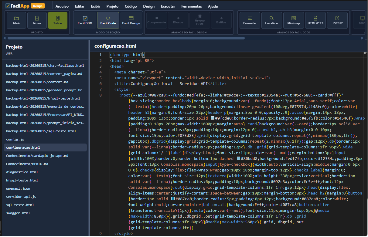 Editor Facil Code